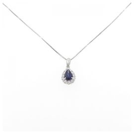 Autre Marque Collar de Zafiro y Diamante Pt900 Pt850
