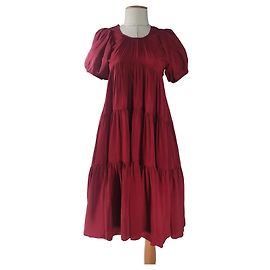 Autre Marque Cecilie Bahnsen Esme Stufen-Midikleid - Rot