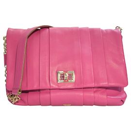 Borsa a tracolla in pelle plissettata rosa Anya Hindmarch