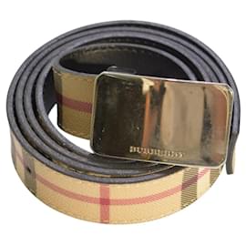 BURBERRY Vintage Haymarket Check Ledergürtel mit Plakettenschnalle Größe 40/100