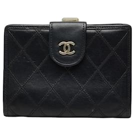 Cartera de doble pliegue bicolor Chanel Coco Mark