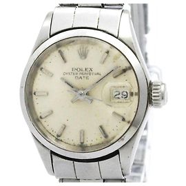 Rolex Oyster Perpetual Date 6516 Edelstahl Automatik Damenuhr