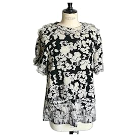 Chanel Tunica Jacquard Beige e Nera con Logo
