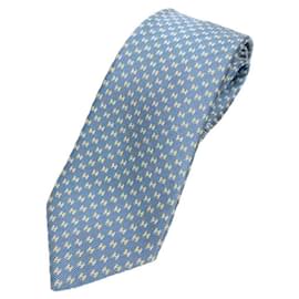 Cravatta in seta azzurro chiaro Hermes - Hermès