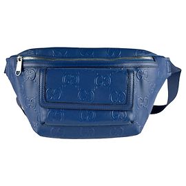Borsa a tracolla in pelle blu Gucci