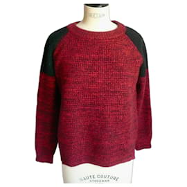 SŒUR Feinstrick-Pullover in Rot GRÖSSE L - Soeur