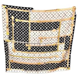 Foulard in seta Louis Vuitton Monogram Confidential 90