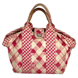 Chanel Pink Gingham Check Tote Handtasche