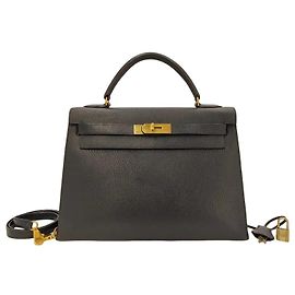 Hermès Hermes Kelly Black Box Calf con Gold Hardware 32