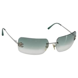 Gafas de sol CHANEL COCO Mark metal Verde CC Auth 188886 - Chanel