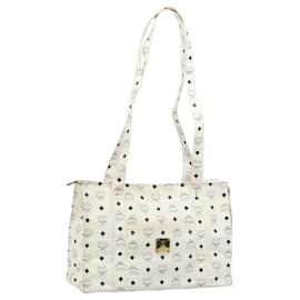 Borsa Tote MCM Vicetos Logogram PVC Leather White Auth 187455
