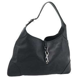 Borsa a tracolla GUCCI Jackie in pelle nera Auth 188007V