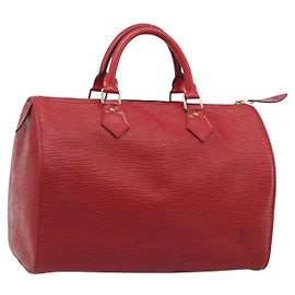 LOUIS VUITTON Epi Speedy 30 Handtasche Castilian Red M43007 LV Auth 188522V