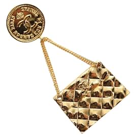 Spilla CHANEL metallo Gold CC Auth 185856M - Chanel