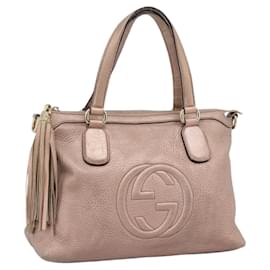 GUCCI Soho Handtasche aus Leder 2way Pink Gold 308362 Auth fm5364