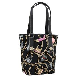 Borsa GUCCI Satin Nero Oro 153361 Auth 188253A