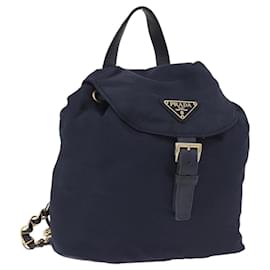 Zaino PRADA Nylon Navy Gold Auth gh2105 - Prada