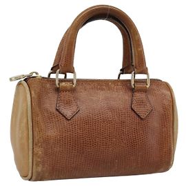 Borsa FENDI in pelle marrone oro Auth ka4965