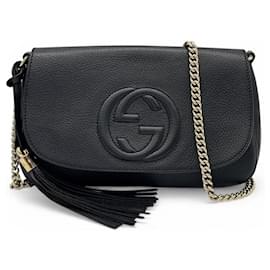 Borsa a tracolla Gucci Soho in pelle nera