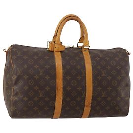 LOUIS VUITTON Monogram Keepall Bandouliere 45 Boston Bag M41418 LV Auth 188489