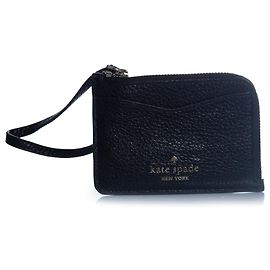 Kate Spade, pochette de muñeca en cuero negro