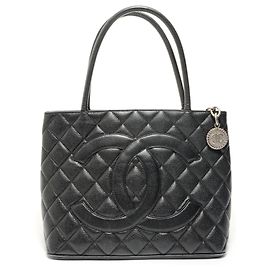 Chanel CHANEL Reissue Tote Caviar Skin Bag Black