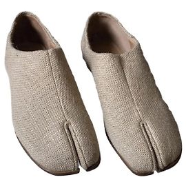 Autre Marque Maison Margiela Tabi Flats Beige Canvas Taglia 40
