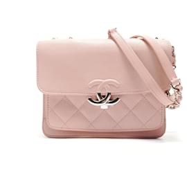 Borsa a tracolla con catena in pelle Chanel Half Coco Mark