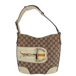 Borsa a tracolla Gucci Horsebit bianca