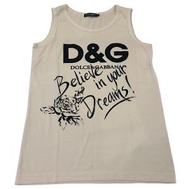 Dolce & Gabbana Weißes D&G Tanktop mit der Aufschrift "Believe in your Dreams"