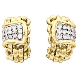 Autre Marque Orecchini vintage "Mailles" in oro bicolore e diamanti.