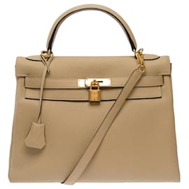 Hermès HERMES Kelly 32 Tasche aus beige Leder - 103662