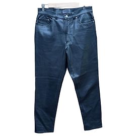 Versace Jeans Couture Pantaloni in finta pelle neri