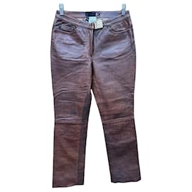Just Cavalli Pantalones de Cuero Marrón