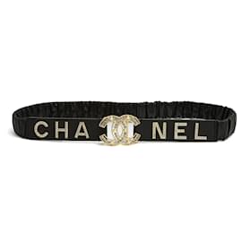 Chanel 2018 Gürtel Schwarzes Leder T75 Black Leather CC CHANEL script Belt 30 inches