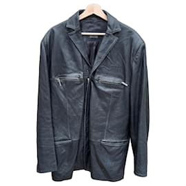 Blazer in pelle nera Versace Classic V2