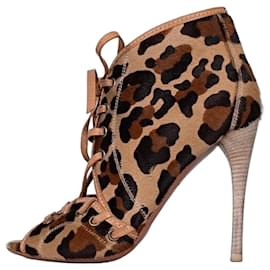 Botines con cordones de cuero marrón Alaïa - Talla 37.5 de segunda mano
