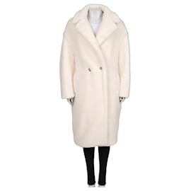 Abrigo Teddy de corte recto blanco Max Mara talla L de segunda mano