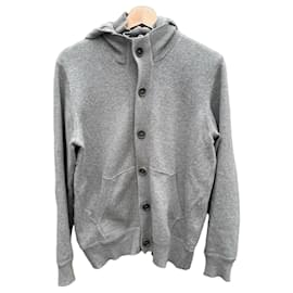 C.P. Company Kapuzenpullover mit Knöpfen aus Woll-Baumwoll-Mischung in Grau - Autre Marque