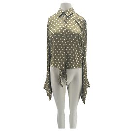 Autre Marque Camisa RACIL de seda con lunares verdes