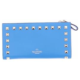 Portefeuille Valentino Garavani en cuir bleu