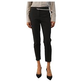 Brunello Cucinelli Pantalones con cinturón diamante negro - talla UK 8