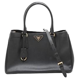 Borsa 2way in pelle Saffiano Lux nera - Prada
