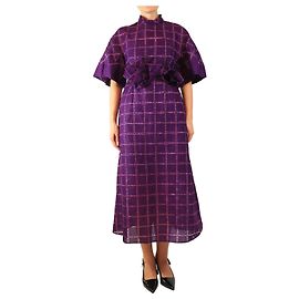 Autre Marque Kleid mit violettem Karomuster - Größe