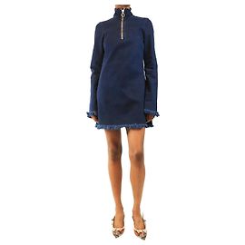 Autre Marque Mini-Kleid aus blauem Denim mit Viertel-Reißverschluss - Größe XS