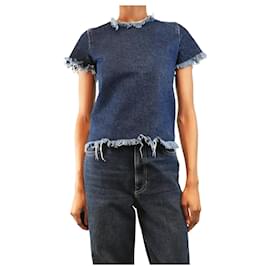 Haut en denim bleu effiloché - taille XS - Autre Marque