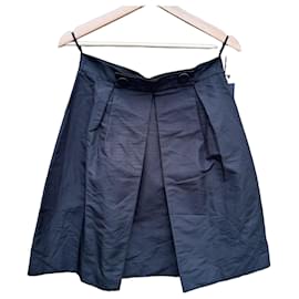 Prada Plissierter Midirock Schwarz