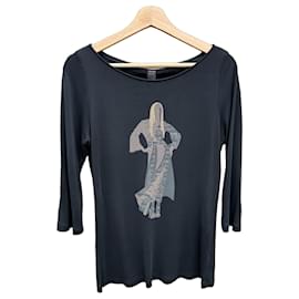 Roberto Cavalli Class Viskosemischung T-Shirt mit Grafikprint - Schwarz