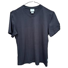 Versace Jeans Couture T-shirt nera scollo a V logo embossed