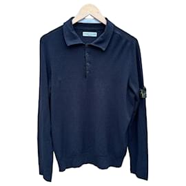 Stone Island Langarm-Poloshirt Schwarz